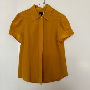 Jcrew yellow button up blouse size XS